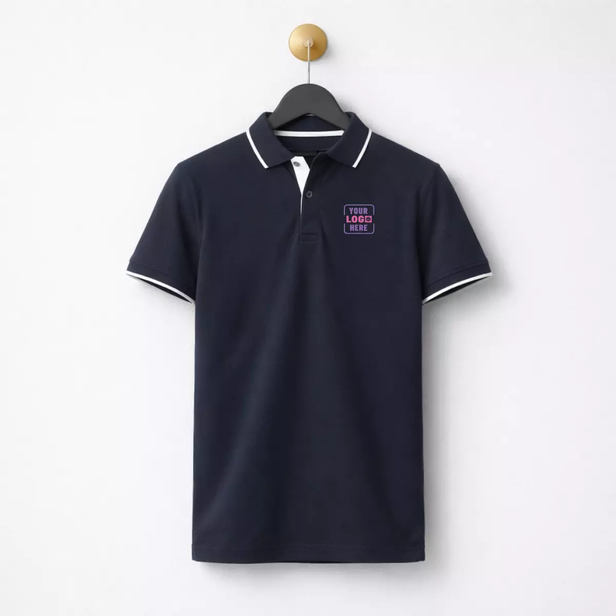 Navy blue 180 GSM sustainable polo t-shirt suitable for corporate gifting and employee welcome kits