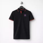 180 GSM sustainable polo t-shirt with red tipping suitable for corporate gifting and employee welcome kits