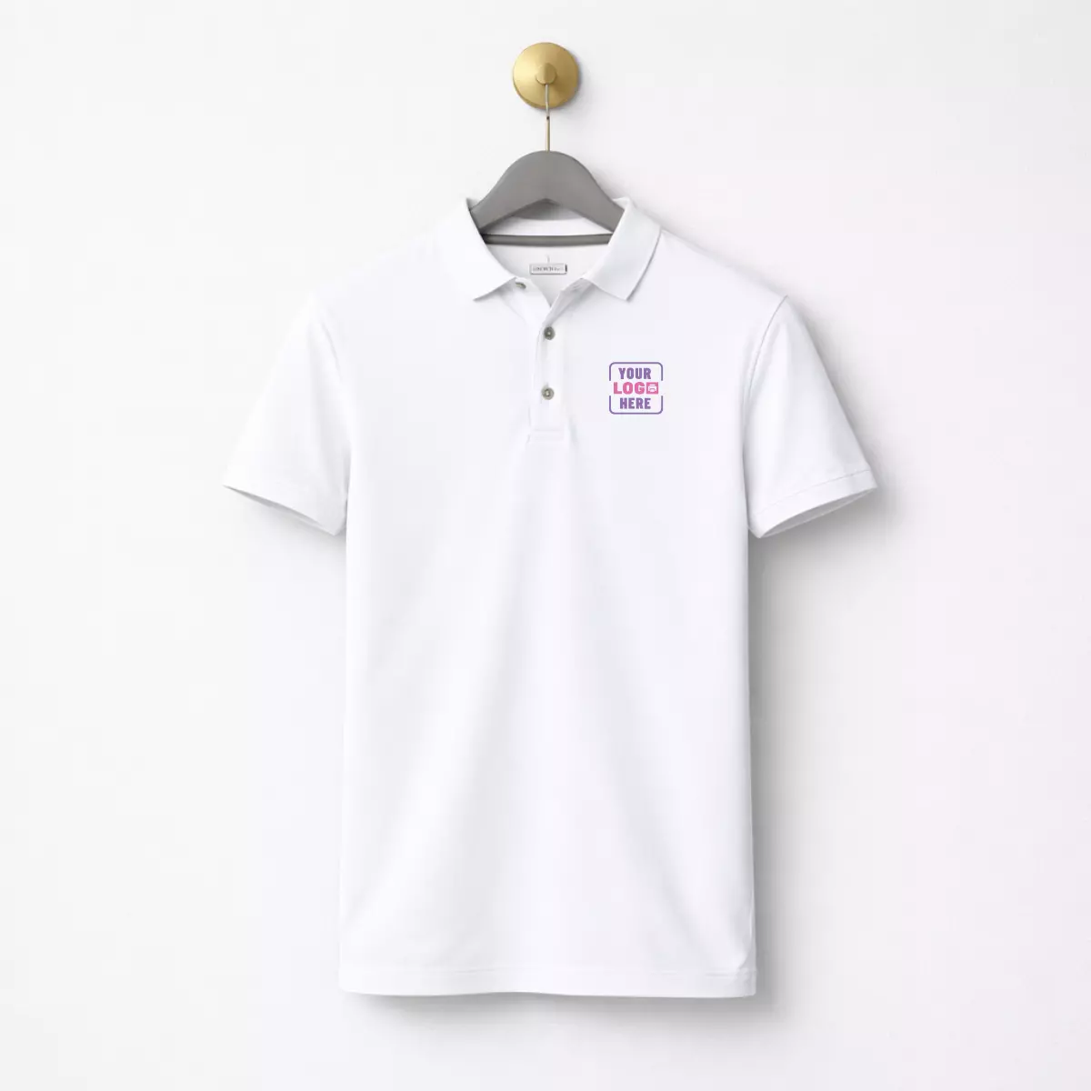 White 180 GSM sustainable polo t-shirt suitable for corporate gifting and employee welcome kits
