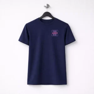 Navy blue 180 GSM round neck t-shirt suitable for corporate gifting and employee welcome kits