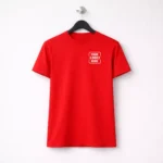 Red 180 GSM round neck t-shirt suitable for corporate gifting and employee welcome kits