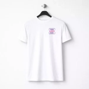 White 180 GSM round neck t-shirt suitable for corporate gifting and employee welcome kits