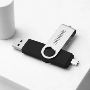 Swivel OTG pendrive 64 GB with Type-C and USB A connectors suitable for corporate gifting and employee kits