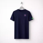 Navy blue bio-wash round neck cotton t-shirt suitable for corporate gifting and employee welcome kits