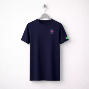 Navy blue bio-wash round neck cotton t-shirt suitable for corporate gifting and employee welcome kits