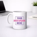 White ceramic coffee mug 325 ml with smooth finish suitable for corporate gifting and employee welcome kits