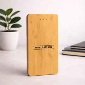 Wooden power bank 10000mAh with wooden finish suitable for corporate gifting and employee welcome kits