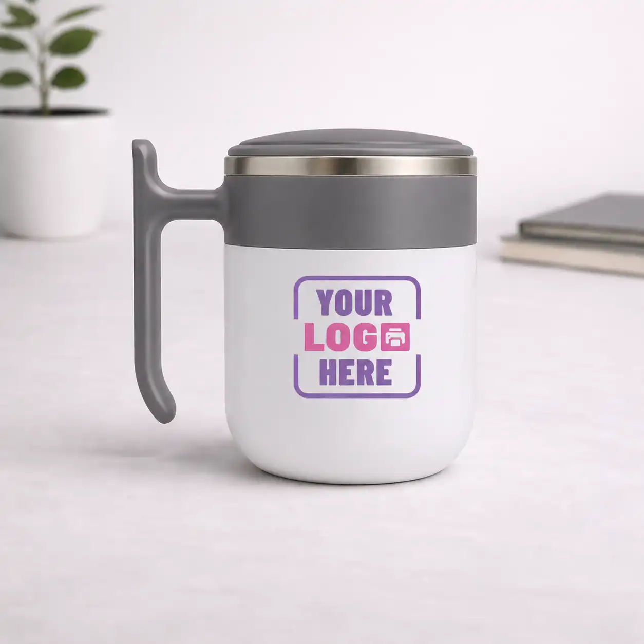 Comfort grip mug grey handle premium