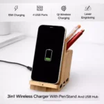 3in1 Wireless Charger With Pen Stand And USB Hub - Image 2