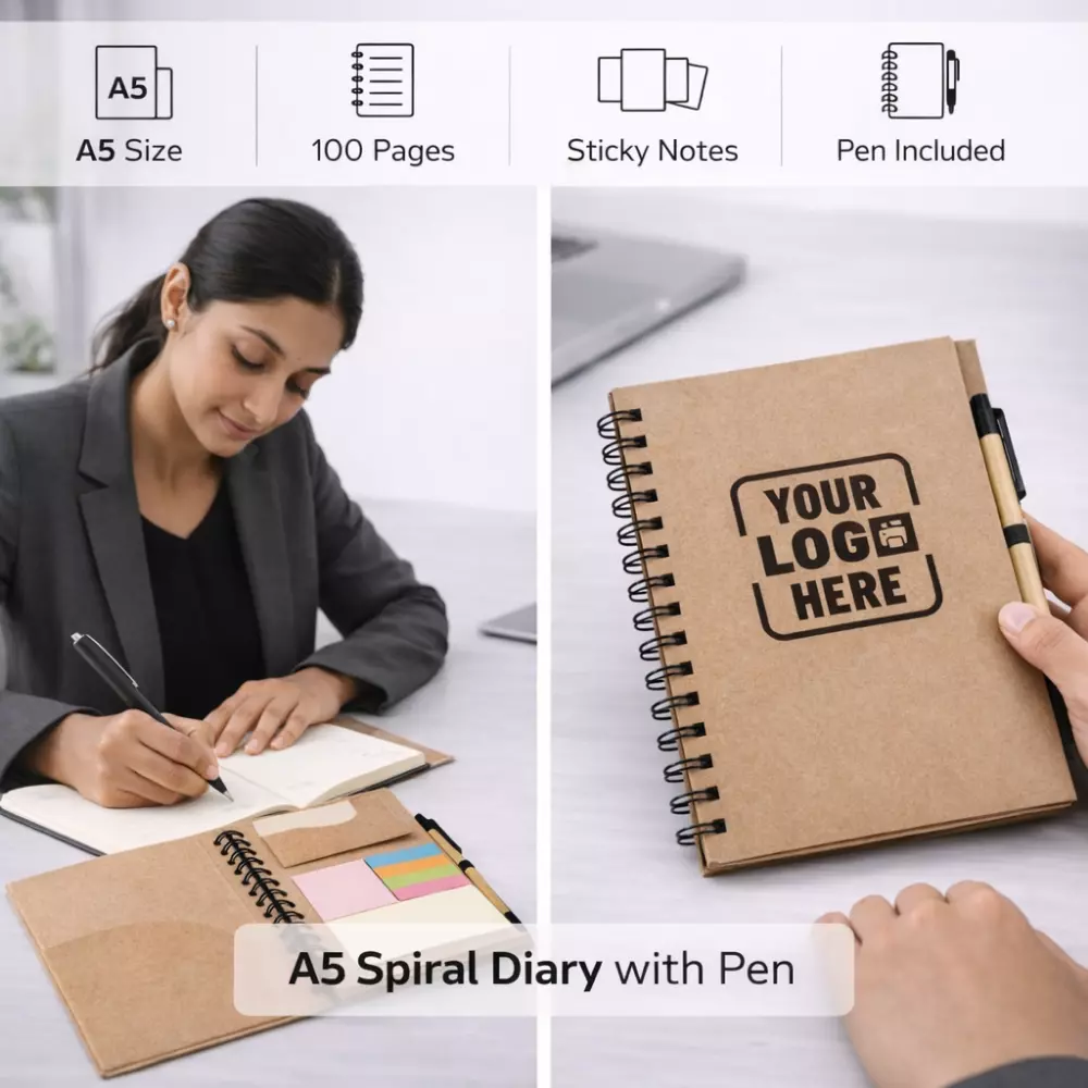 A5 Spiral Diary with Pen - Image 2