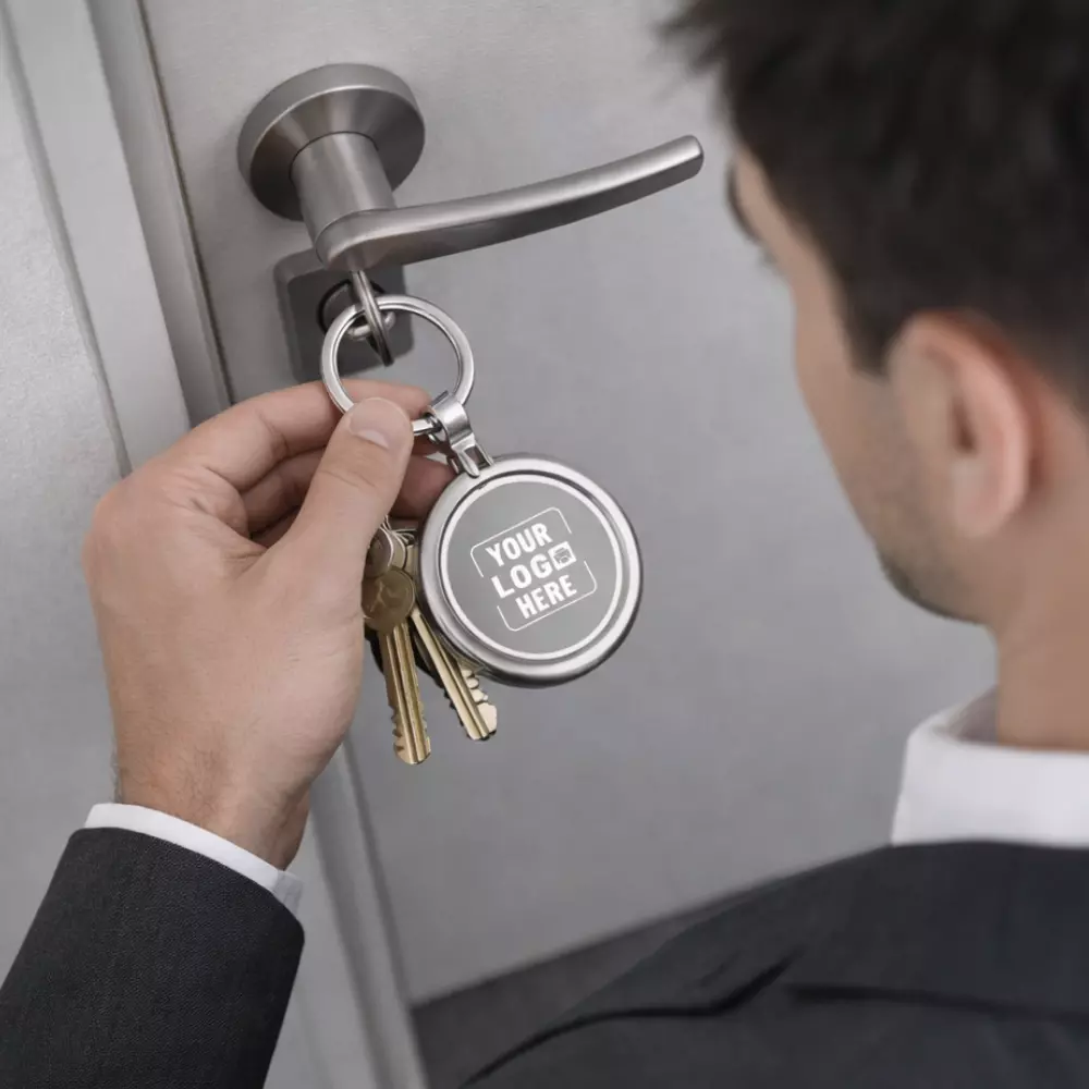 Aura Metal Rotating Keychain - Silver - Image 5