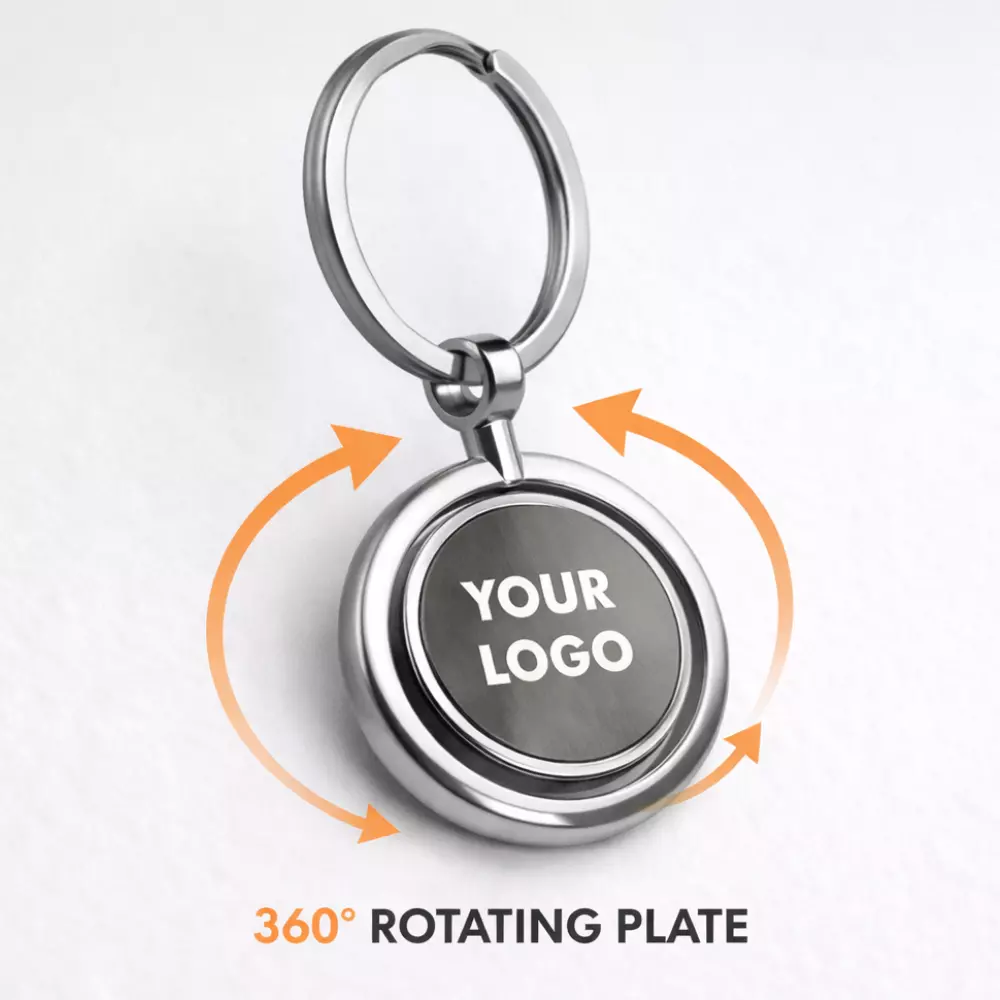 Aura Metal Rotating Keychain - Silver - Image 2