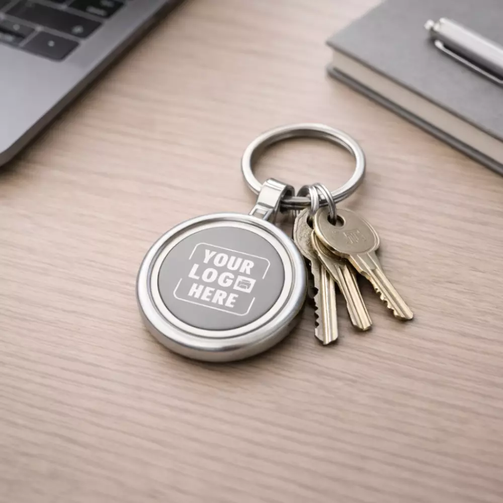 Aura Metal Rotating Keychain - Silver - Image 4