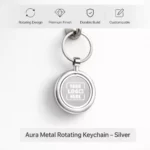 Aura Metal Rotating Keychain - Silver - Image 3