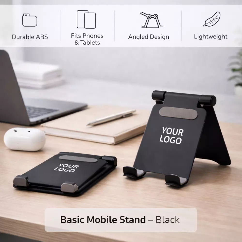 Basic Foldable Mobile Stand - Black - Image 2