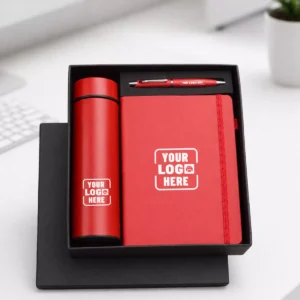 Classic 3in1 set lava finish with pen, keychain, and card holder suitable for employee welcome kits and corporate gifting