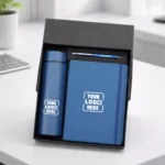 Classic 3in1 set ocean finish with pen, keychain, and card holder suitable for employee welcome kits and corporate gifting