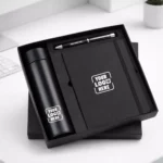 Classic 3in1 set carbon finish with pen, keychain, and card holder suitable for employee welcome kits and corporate gifting