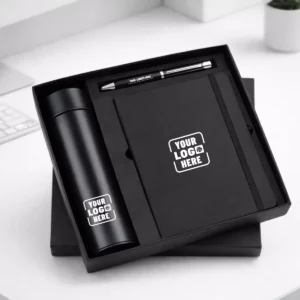 Classic 3in1 set carbon finish with pen, keychain, and card holder suitable for employee welcome kits and corporate gifting
