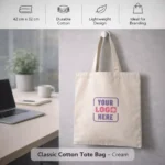 Classic Cotton Tote Bag – Black - Image 3