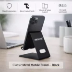 Classic Metal Mobile Stand – Black - Image 3
