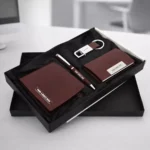Core 4in1 set tan finish with pen, wallet, keychain, and card holder suitable for employee welcome kits and corporate gifting
