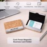 Cork Finish Magnetic Business Card Holder - Image 2