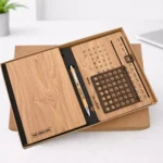 Elegant 3in1 set with lifetime calendar, pen, and keychain suitable for employee welcome kits and corporate gifting