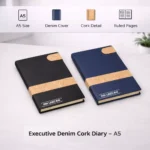 Executive Denim Cork Diary – A5 - Image 3