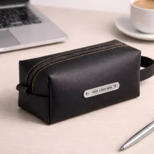 Executive Leather Utility Pouch - Black