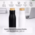 Hydra Vacuum Insulated Bottle with Bamboo Lid – 500 ml - Image 4