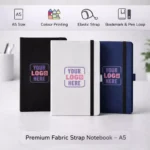Premium Fabric Strap Notebook Diary – A5 - Image 3