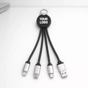 Pulse 4-in-1 Fast Charging Cable with multiple connectors for corporate gifting and employee welcome kits