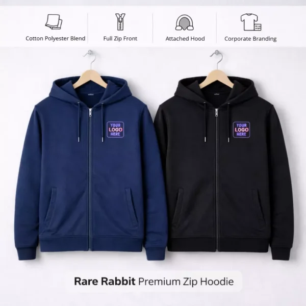 Rare Rabbit Pullover Rare Rabbit Premium Zip Hoodie for Corporate Gifting and Winter Wear