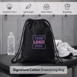 Signature Cotton Drawstring Bag - Image 2