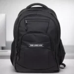 Signature matte laptop backpack with multiple compartments suitable for employee welcome kits and corporate gifting use