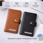 Signature Leather Chequebook Holder - Image 4