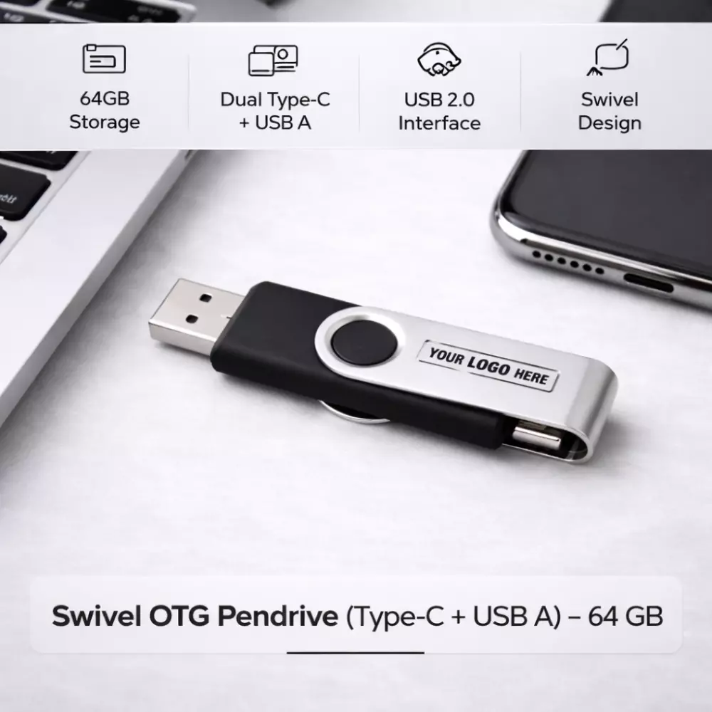 Swivel OTG Pendrive (Type-C + USB A) – 64 GB - Image 2