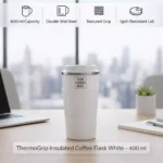 ThermoGrip Insulated Coffee Flask White – 400 ml - Image 3