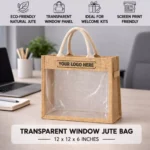 Transparent Window Jute Bag - Image 3