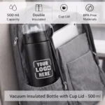 Vacuum Insulated Bottle with Cup Lid – 500 ml - Image 3