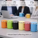 Vibrant Steel Coffee Mug With Lid - Image 4