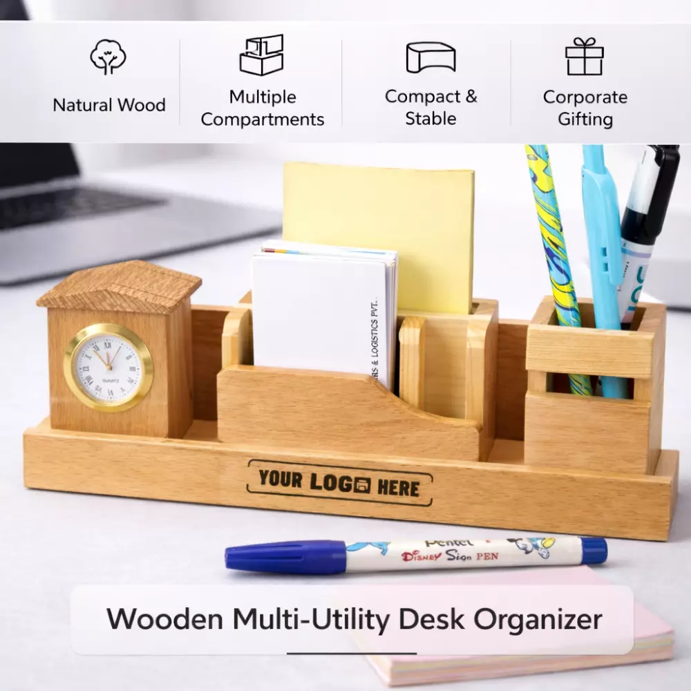 Wooden Multi-Utility Desk Organizer - Image 3