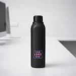 Aura Square Insulated Steel Bottle 750ml black with sleek durable design for corporate gifting and onboarding kits by Brandvaarta