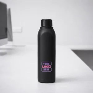 Aura Square Insulated Steel Bottle 750ml black with sleek durable design for corporate gifting and onboarding kits by Brandvaarta
