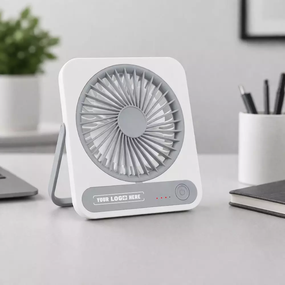 Aura Desk Fan Aura Desk Fan compact portable desk fan suitable for corporate gifting, employee welcome kits and office desk use