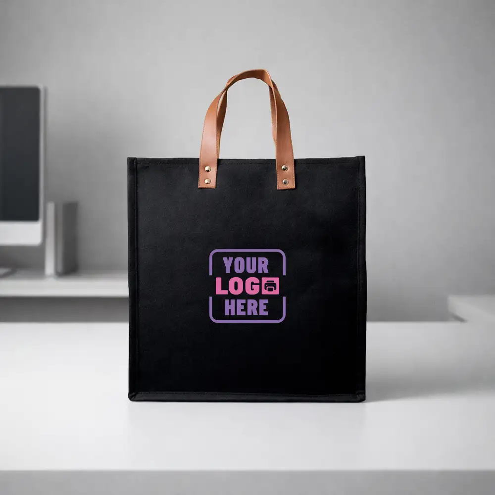 Aura Felt Tote Bag Small with compact design and durable felt material for corporate gifting and onboarding kits by Brandvaarta