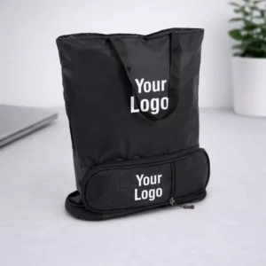 Folding Shopping Bag With Zippered Pocket reusable foldable bag suitable for corporate gifting, employee welcome kits and events
