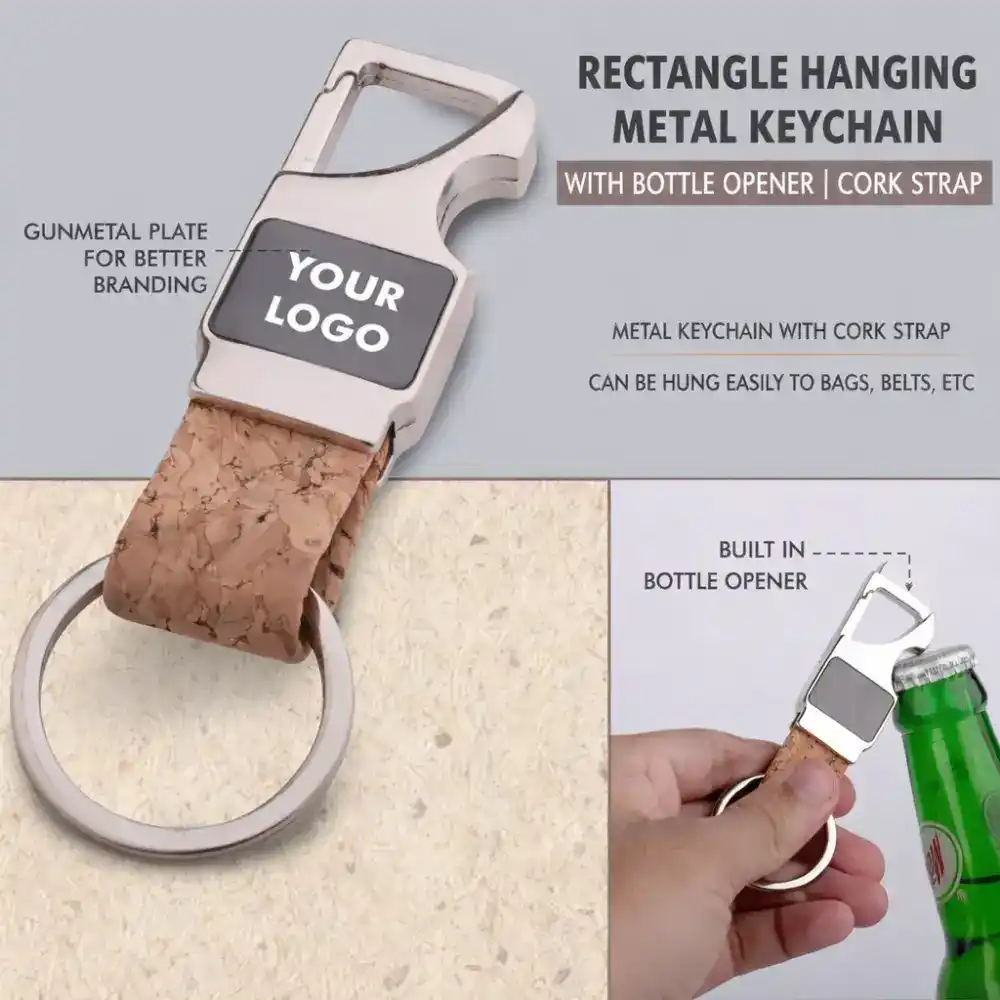 Hook Keychain Cork with natural cork material and metal hook for daily use in corporate gifting and onboarding kits by Brandvaarta