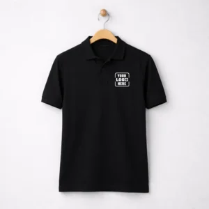 Scott Classic Cotton Polo T-Shirt black with soft cotton fabric and smart fit for corporate gifting and onboarding kits by Brandvaarta